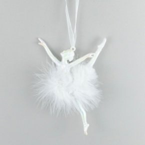 Украшение подвесное Балерина (пластик), 15x9,5см, белый в интернет-магазине флористических аксессуаров Азалия Декор