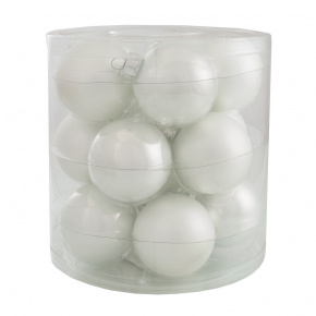 Набор шаров 15шт. в тубе (стекло), D6см, в асс., бел. в интернет-магазине флористических аксессуаров Азалия Декор