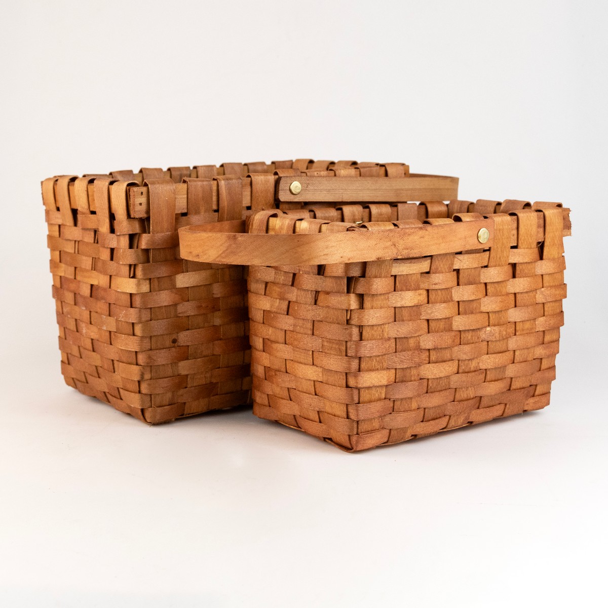 Набор корзин плетеных 2шт. (секвойя), 25x16x16xH38см, светло-коричневый в интернет-магазине флористических аксессуаров Азалия Декор