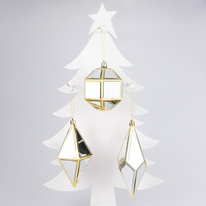 Украшение подвесное Кристалл (пластик) , 17х8х8см, в асс., золотой в интернет-магазине флористических аксессуаров Азалия Декор