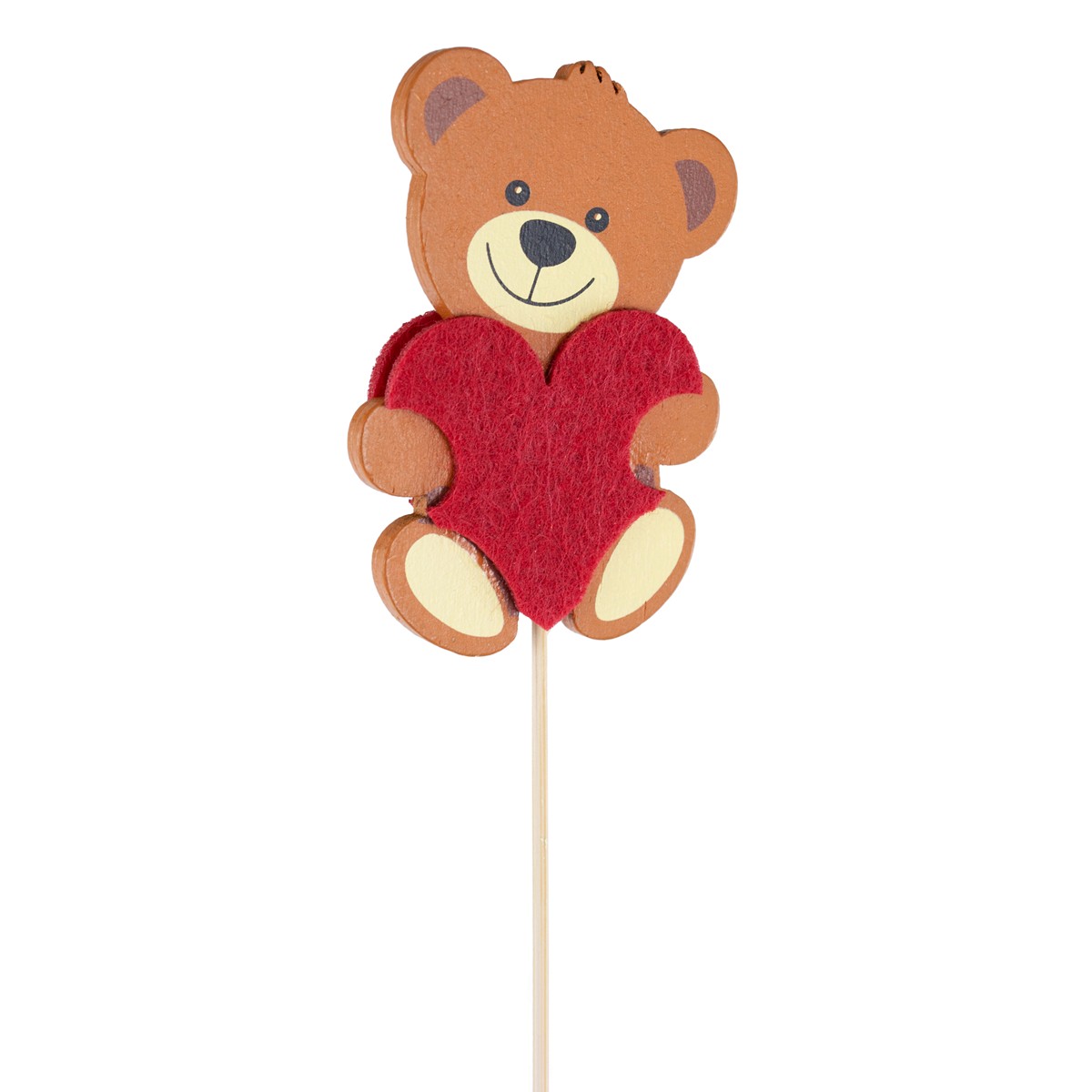 Медвеженок на вставке (дерево), 7,5xH50см, корич. в интернет-магазине флористических аксессуаров Азалия Декор