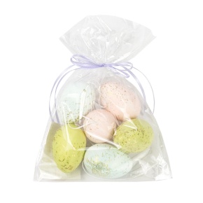 Набор украшений подвесных Яйцо 6шт., 6см, цв. в асс. в интернет-магазине флористических аксессуаров Азалия Декор