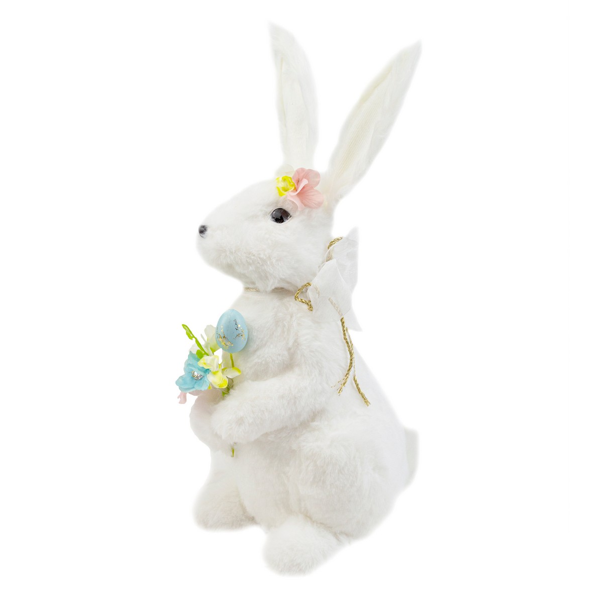 Сувенир Кролик (пенопласт/текстиль), H34х26x18см, белый в интернет-магазине флористических аксессуаров Азалия Декор