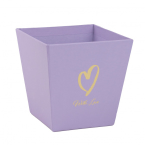 Кашпо для цветов Трапеция, 11х11хH10,8см, сиреневый в интернет-магазине флористических аксессуаров Азалия Декор