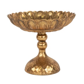 Блюдо на ножке (металл), D26xH22,5см, золотой в интернет-магазине флористических аксессуаров Азалия Декор