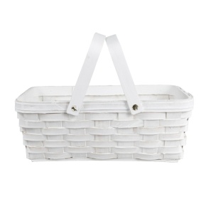 Корзина плетеная, 31,5x21,5xH25,5см, белый в интернет-магазине флористических аксессуаров Азалия Декор