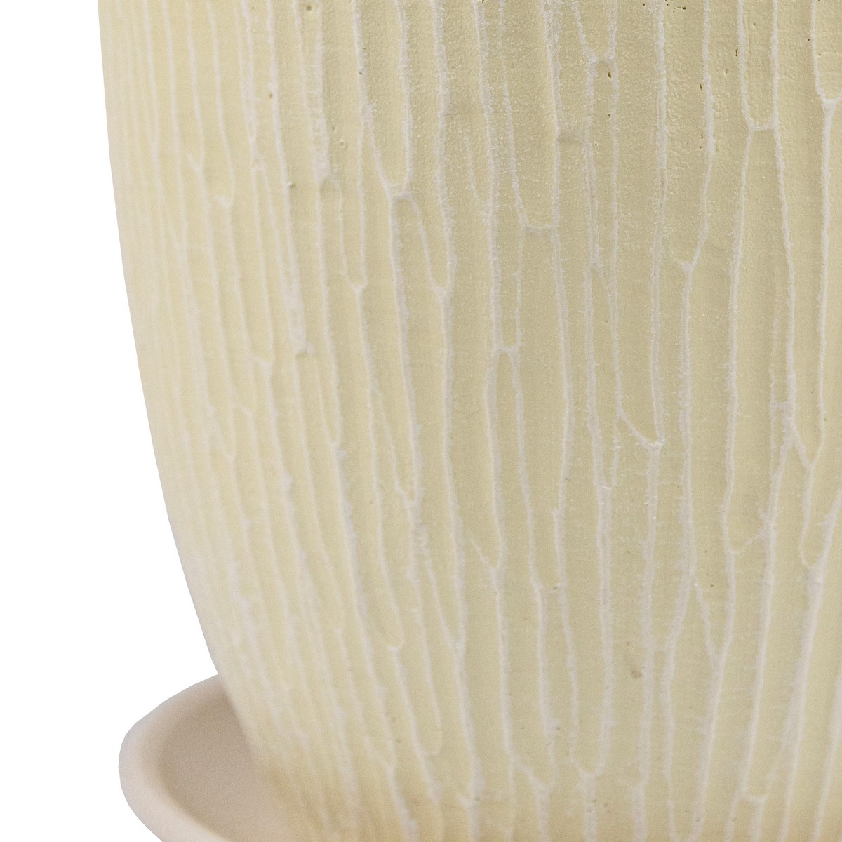 Цв. горшок с поддоном Маракуйя (бетон), D21xH18см, 4л, белый в интернет-магазине флористических аксессуаров Азалия Декор