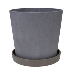 Цв. горшок с поддоном Грэй (бетон), D17xH15см, 2,28л, серый в интернет-магазине флористических аксессуаров Азалия Декор
