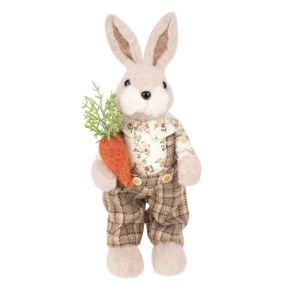 Сувенир Заяц (пенопласт/текстиль), H29x11x10см, кремовый/коричневый в интернет-магазине флористических аксессуаров Азалия Декор