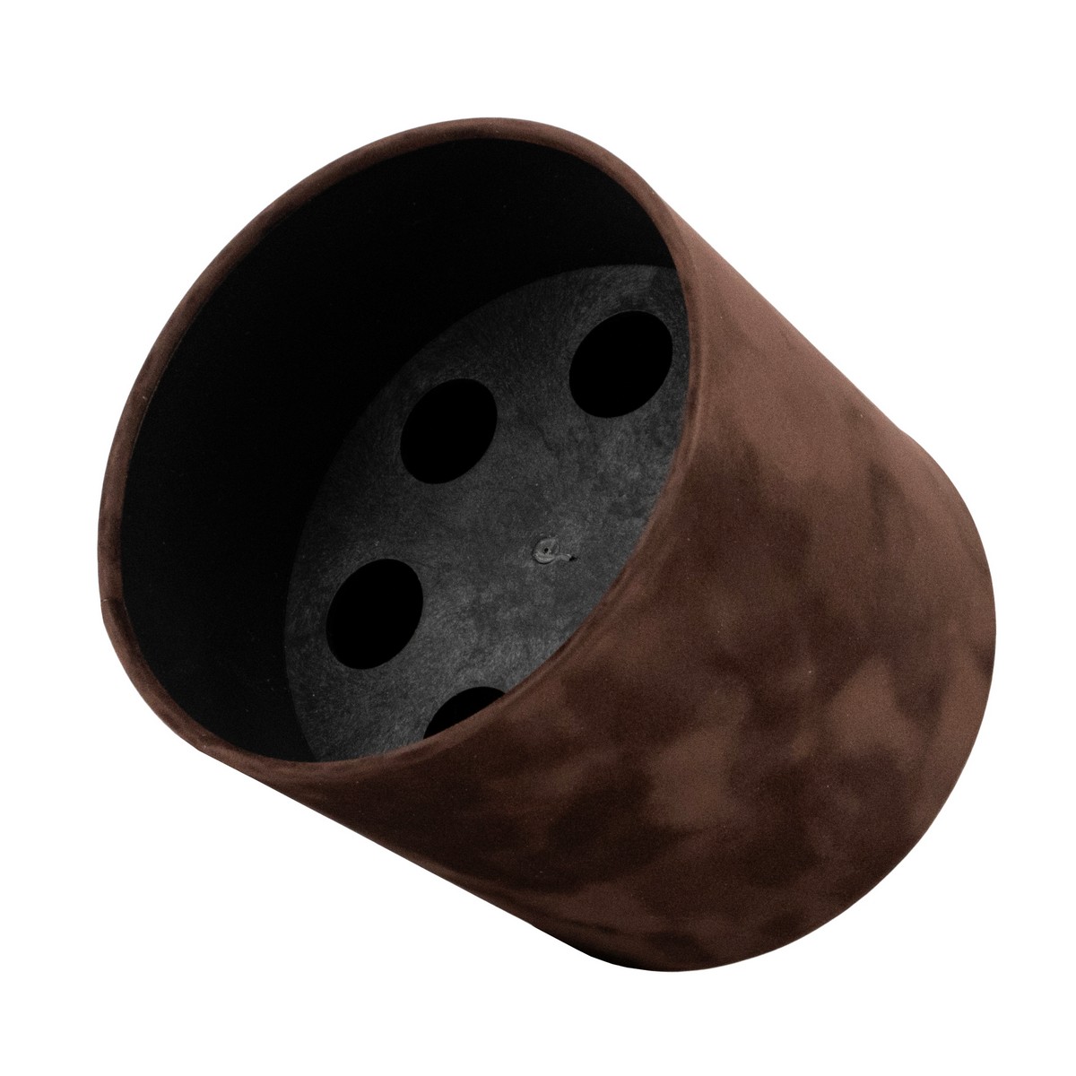 Коробка подарочная круглая без крышки Lockwet с пласт. вставкой (бархат), D16xH16 см, темно-коричневый в интернет-магазине флористических аксессуаров Азалия Декор