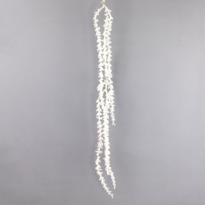 Украшение подвесное с глиттером (пластик), 48см, белый в интернет-магазине флористических аксессуаров Азалия Декор