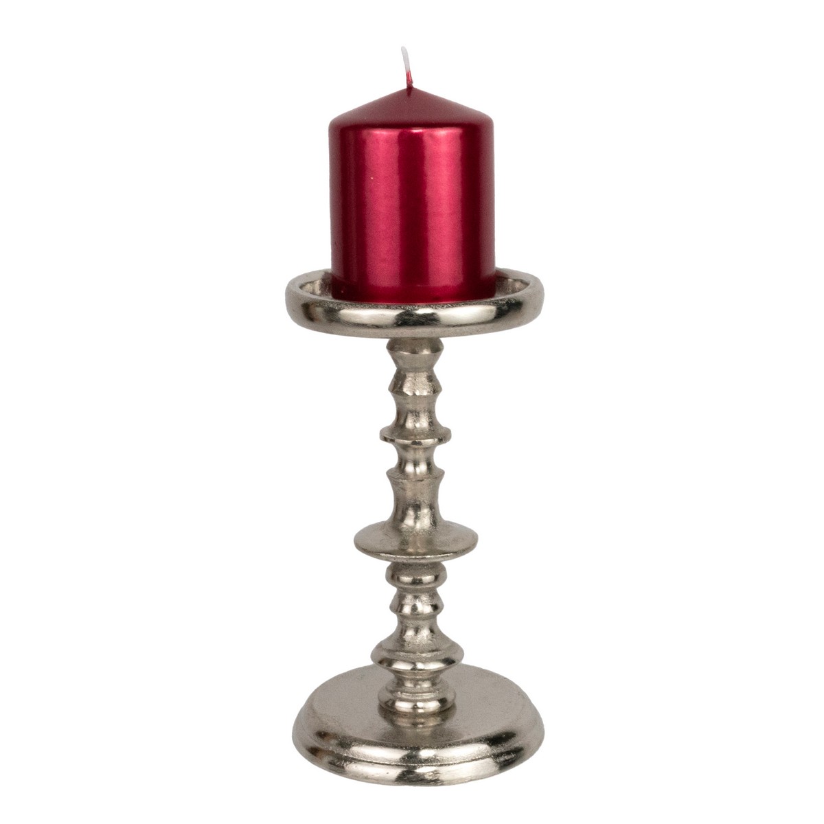 Подсвечник (металл), H22,5x12см, серебряный в интернет-магазине флористических аксессуаров Азалия Декор