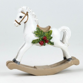 Сувенир Лошадка (полирезин), Н11х11,5х3,5см, белый в интернет-магазине флористических аксессуаров Азалия Декор