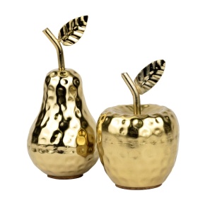 Сувенир Яблоко/Груша (металл), Н17х9см, золотой в интернет-магазине флористических аксессуаров Азалия Декор