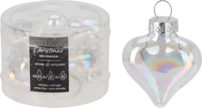 Набор подвесных украшений Сердечки в тубе (стекло) 12шт., 4см, прозрачный в интернет-магазине флористических аксессуаров Азалия Декор