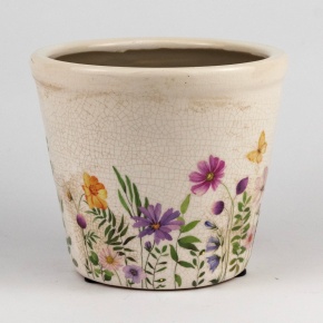 Кашпо (керамика), D12xH10,5см, белый в интернет-магазине флористических аксессуаров Азалия Декор