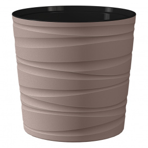 Кашпо со вставкой Модерн, D26xH25см, 8л, коричневый в интернет-магазине флористических аксессуаров Азалия Декор