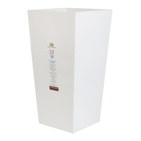 Кашпо Астра со вставкой (пластик), D13,5xH26см, 1,8л, белый в интернет-магазине флористических аксессуаров Азалия Декор