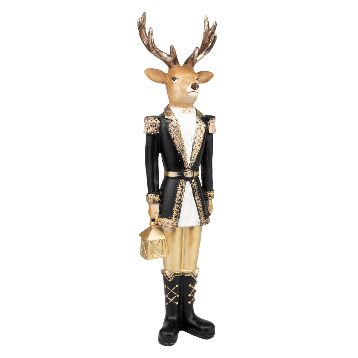 Сувенир Олень (полирезин), Н32х7,5х6,5см, в асс., черный/золотой в интернет-магазине флористических аксессуаров Азалия Декор