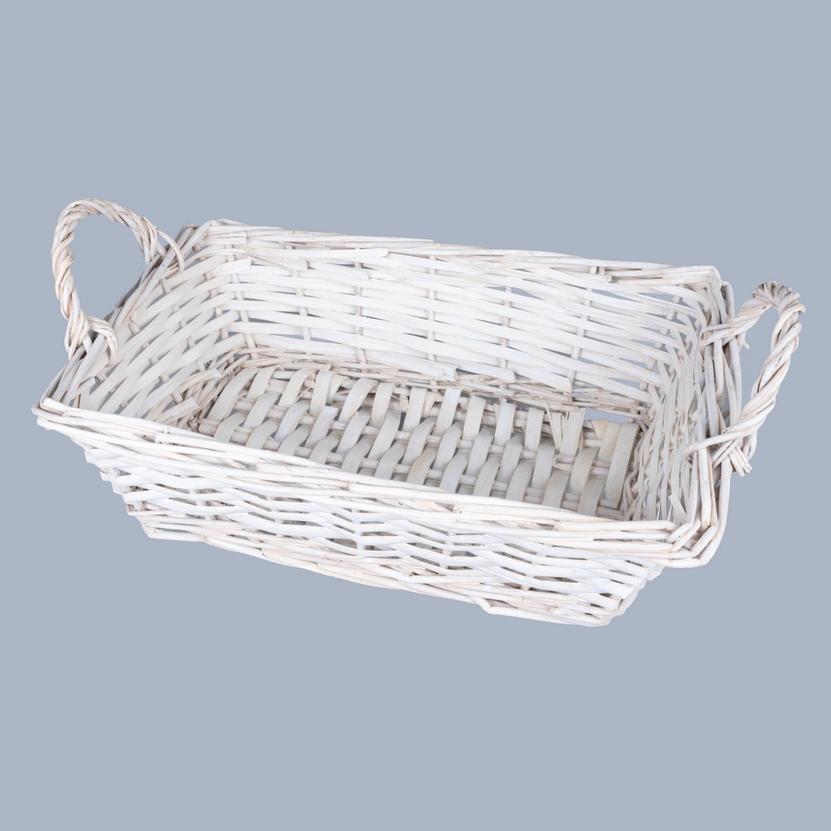 Поднос плетеный прямоугольный (ива), 32x22xH9см, отбеленный в интернет-магазине флористических аксессуаров Азалия Декор