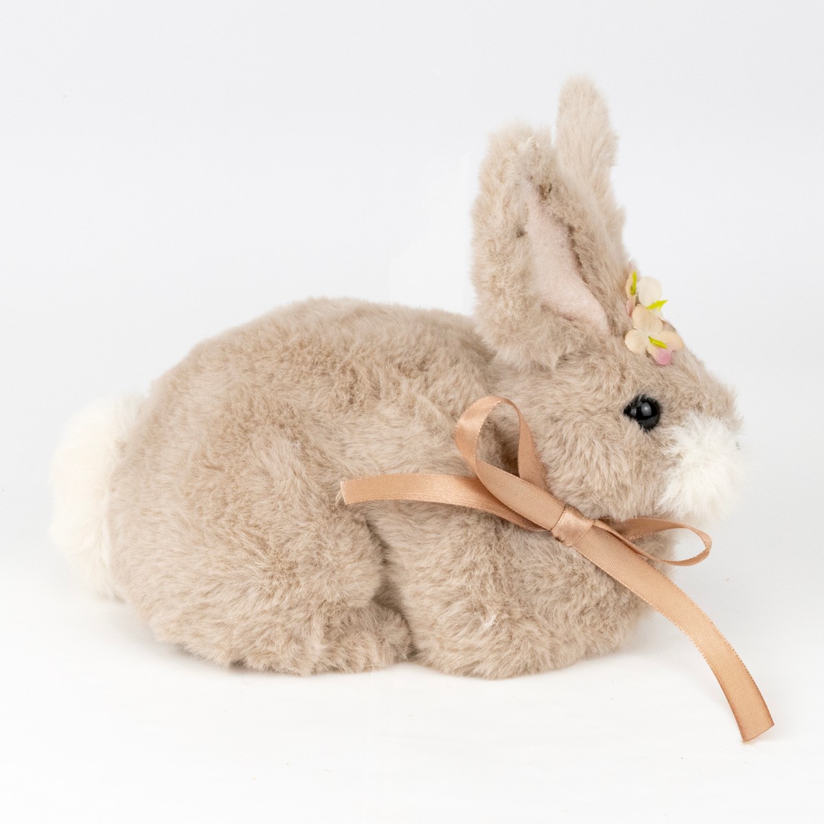 Сувенир Заяц (пенопласт/текстиль), H14x20x13см, коричневый в интернет-магазине флористических аксессуаров Азалия Декор
