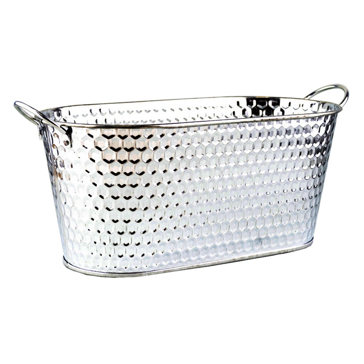 Кашпо Соты (металл), 28,5x15xH12,5см, серебряный в интернет-магазине флористических аксессуаров Азалия Декор