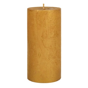 Свеча-столбик Металлик (80 часов), H15xD7см, золотой в интернет-магазине флористических аксессуаров Азалия Декор