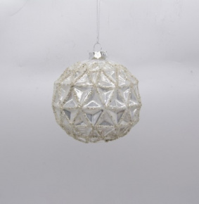 Украшение подвесное Шар (стекло), D10см, шампань в интернет-магазине флористических аксессуаров Азалия Декор