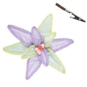 Пуансетия на прищепке, D26см, сиреневый/мятный в интернет-магазине флористических аксессуаров Азалия Декор