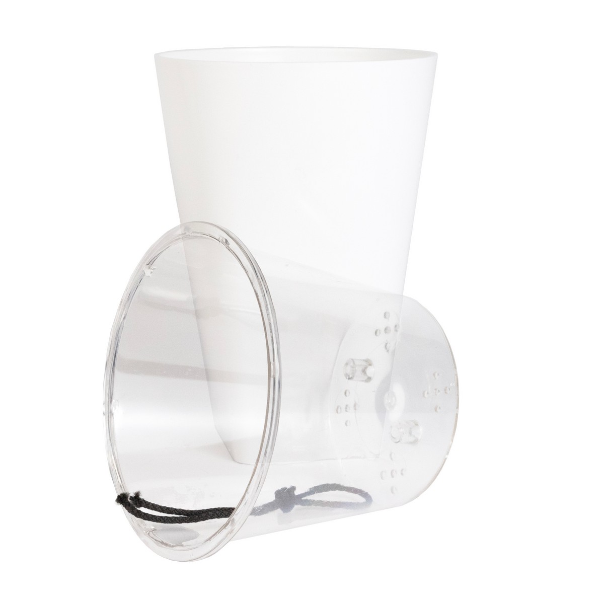 Кашпо Грейс со вставкой (пластик), D12xH18см, 1,3л, белый в интернет-магазине флористических аксессуаров Азалия Декор