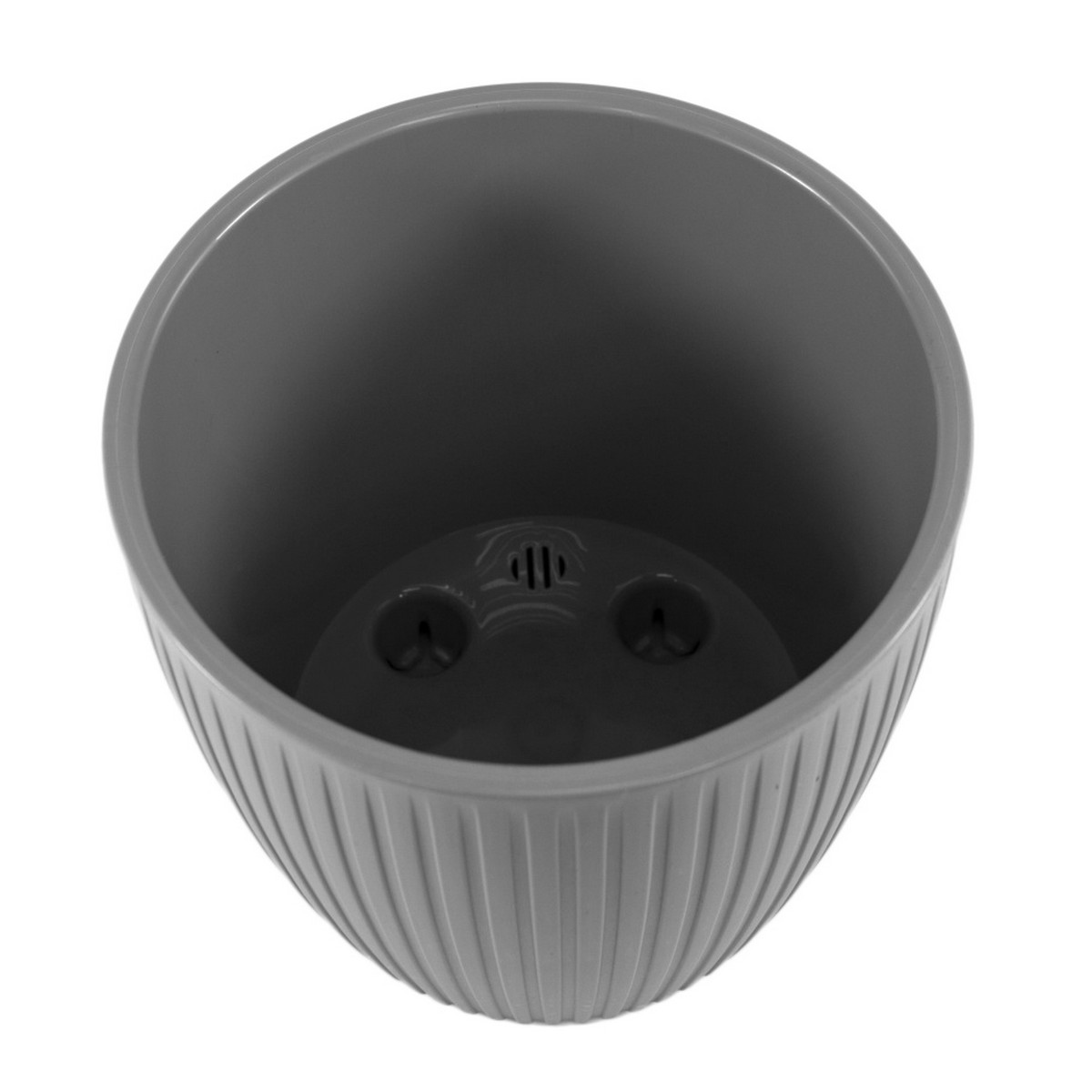 Кашпо со вставкой Эви (пластик), D20xH18см, 4,5л, серый в интернет-магазине флористических аксессуаров Азалия Декор