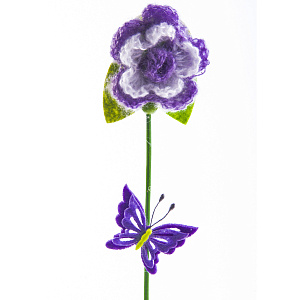 Набор вставок декоративных Цветок 6 шт., 6,5x32,5x1см, сиреневый в интернет-магазине флористических аксессуаров Азалия Декор