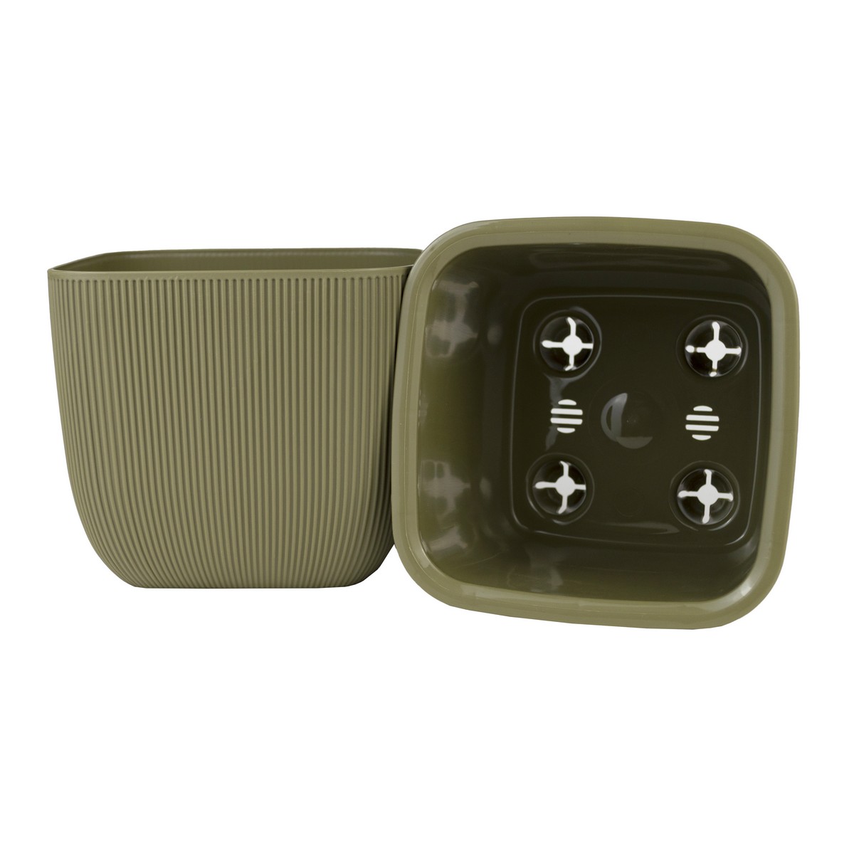 Кашпо Фабио (пластик), D19xH19см, 4,7л, зеленый в интернет-магазине флористических аксессуаров Азалия Декор