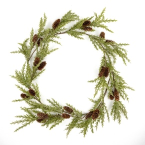 Гирлянда еловая с шишками, 140см, зеленый в интернет-магазине флористических аксессуаров Азалия Декор