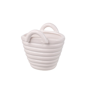 Кашпо Сумочка (керамика), 9,5хН10см, белый в интернет-магазине флористических аксессуаров Азалия Декор