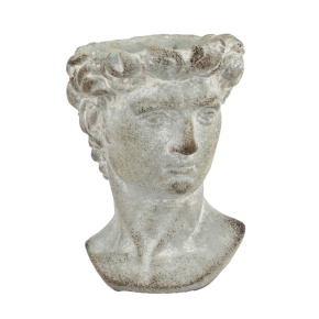 Кашпо Бюст мужчина (бетон), 12х11хH16см, серый в интернет-магазине флористических аксессуаров Азалия Декор