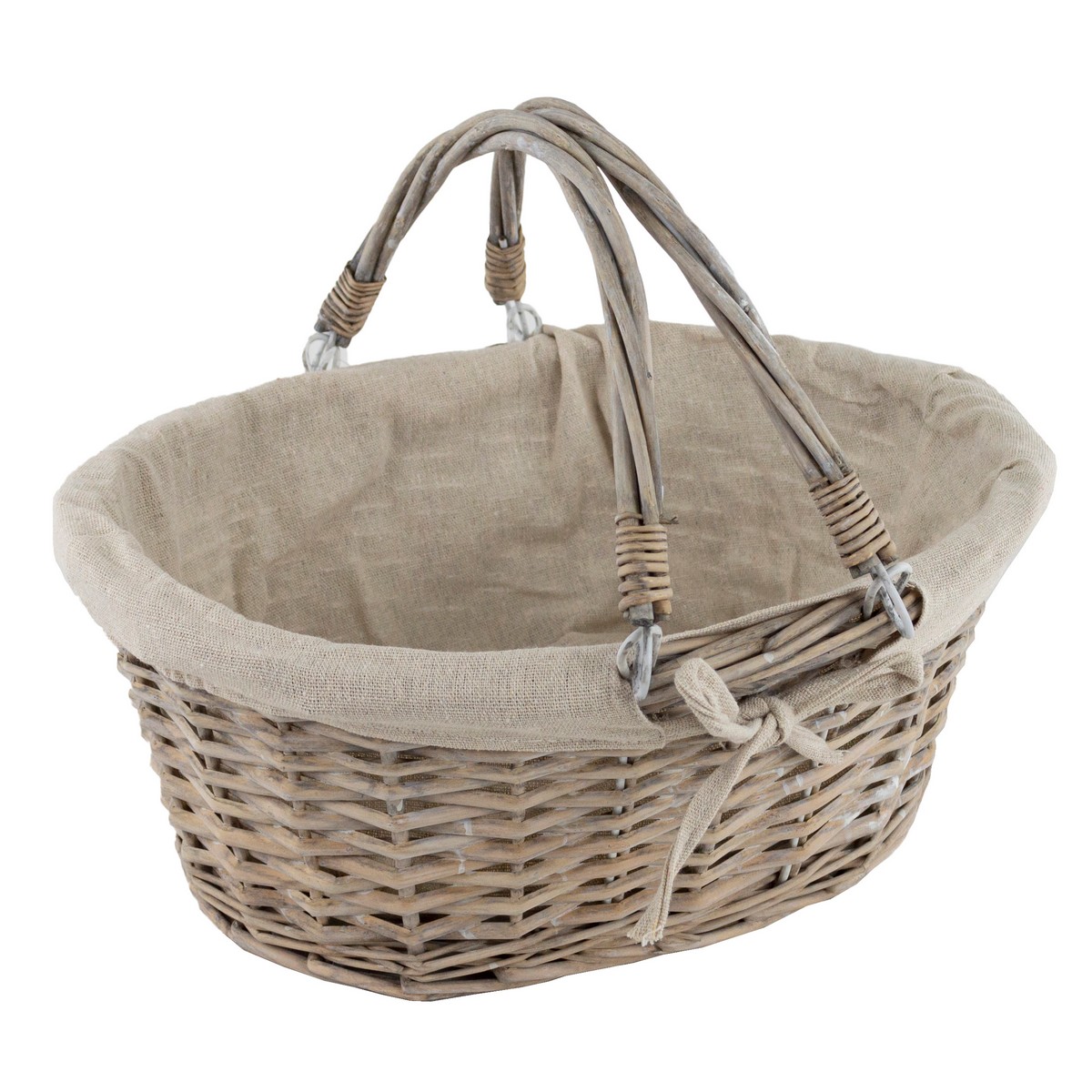 Корзина плетеная (ива), 35х30x15xH28см, серый в интернет-магазине флористических аксессуаров Азалия Декор