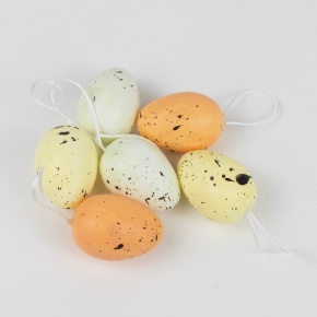 Набор украшений подвесных Яйцо 6шт., 4см, цв. в асс. в интернет-магазине флористических аксессуаров Азалия Декор