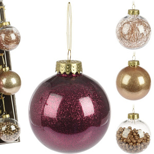 Украшение подвесное Шар (пластик), D8см,  в асс., цв. в асс. в интернет-магазине флористических аксессуаров Азалия Декор