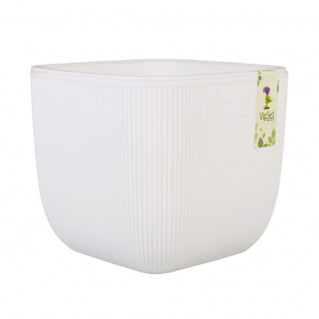 Кашпо Фабио (пластик), D19xH19см, 4,7л, белый в интернет-магазине флористических аксессуаров Азалия Декор