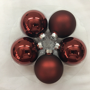 Набор шаров 12шт. в тубе (стекло), D3см, в асс. темн.-красн. в интернет-магазине флористических аксессуаров Азалия Декор
