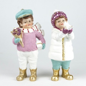 Сувенир Мальчик/девочка (полирезин), Н20,5х9,5х8,5см, в асс., розовый в интернет-магазине флористических аксессуаров Азалия Декор