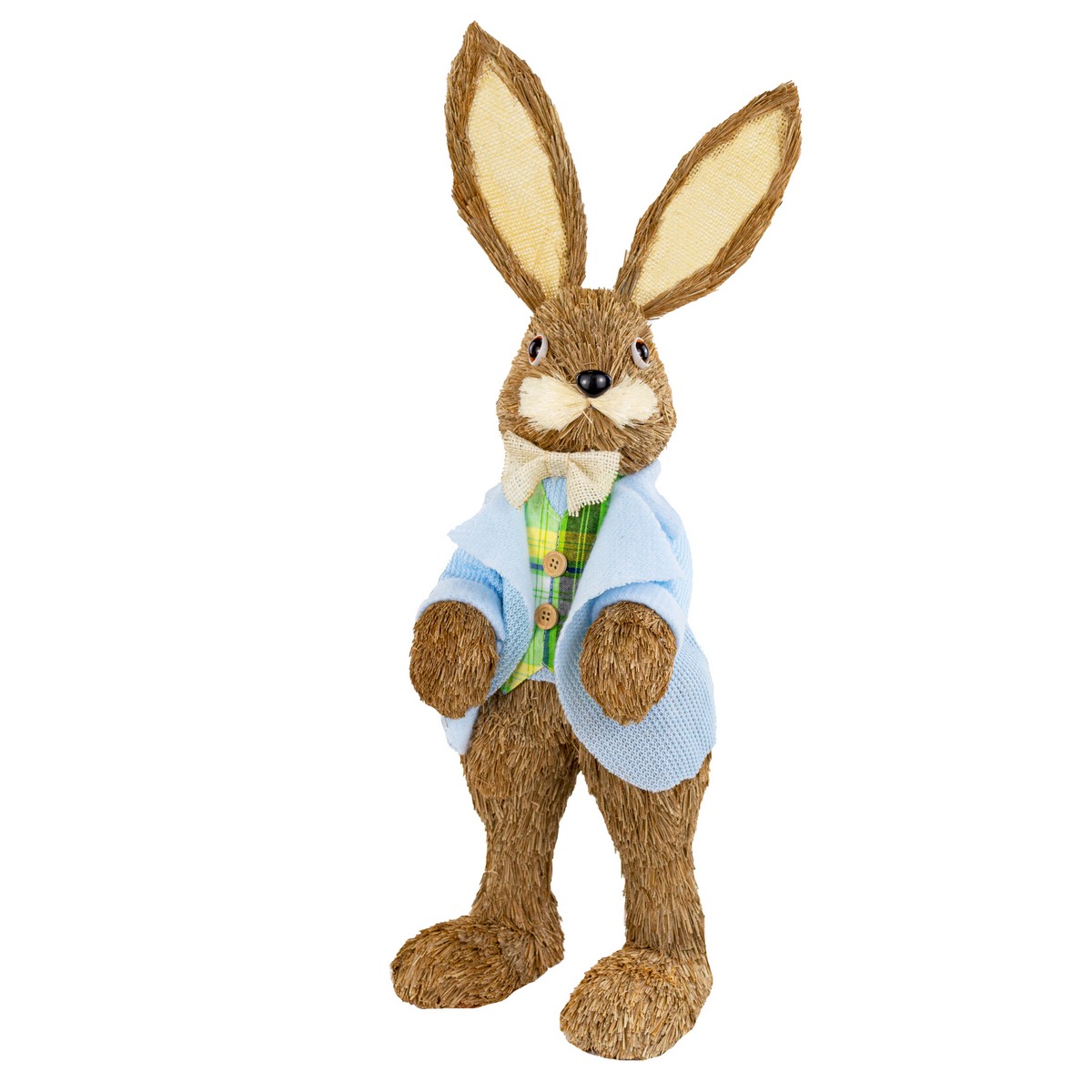 Сувенир Заяц Мальчик/Девочка (пенопласт/трава), H59см, в асс., коричневый в интернет-магазине флористических аксессуаров Азалия Декор