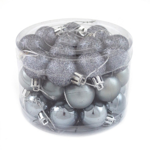 Набор шаров в тубе 36шт. (пластик), D3см, сер. в интернет-магазине флористических аксессуаров Азалия Декор