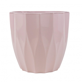 Кашпо Флюте со вставкой (пластик), D16xH14,5, 1,9л, светло-розовый в интернет-магазине флористических аксессуаров Азалия Декор