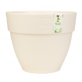 Кашпо со вставкой Лори (пластик), D25xH20,4см, 6,7л, кремовый в интернет-магазине флористических аксессуаров Азалия Декор