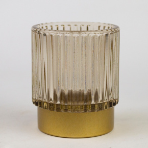 Подсвечник (стекло/металл), H8x7см, цв. в асс. в интернет-магазине флористических аксессуаров Азалия Декор