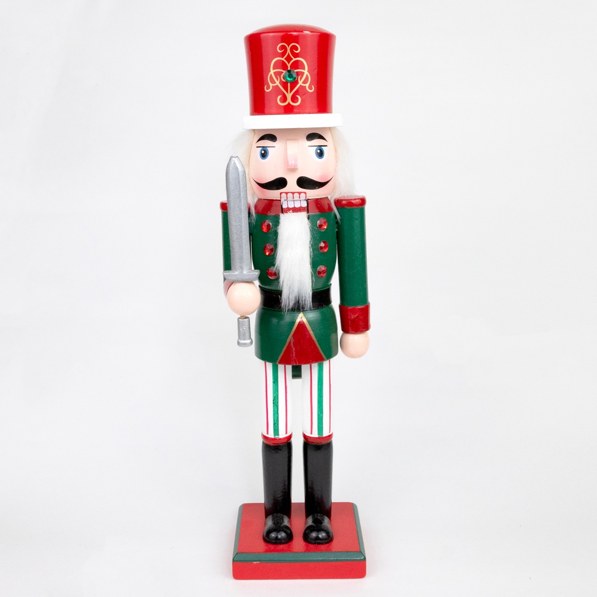 Сувенир Щелкунчик (дерево), 36х10х9см, в асс., красный/зеленый в интернет-магазине флористических аксессуаров Азалия Декор