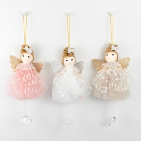 Украшение подвесное Ангел, H18х4х3см, цв. в асс. в интернет-магазине флористических аксессуаров Азалия Декор