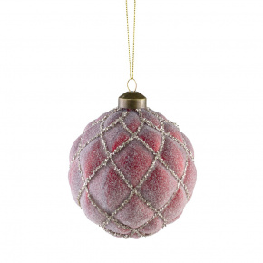 Украшение подвесное Шар (стекло), D8см, красный в интернет-магазине флористических аксессуаров Азалия Декор